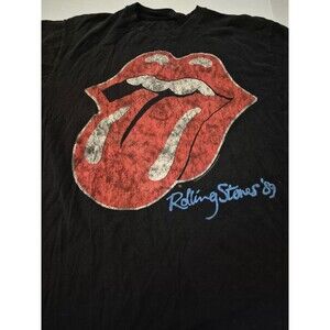 The Rolling Stones T-Shirt (Classic Tongue ‘89 Logo) Band Tee-Black Size Xl
